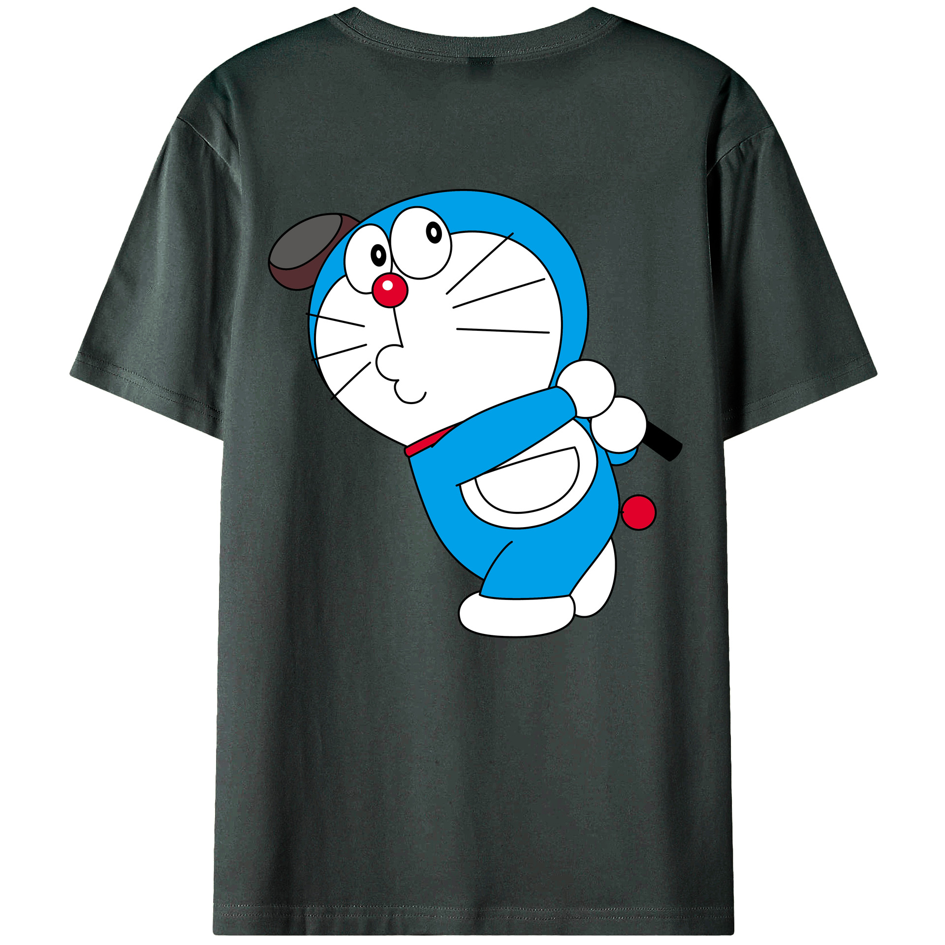 （画像用） ドラえもん Doraemon 綿100％ メンズ半袖Tシャツ（バックプリント） 通気性